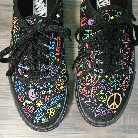 Vans Black Sneakers with Colorful Doodles - Picture 4 of 8